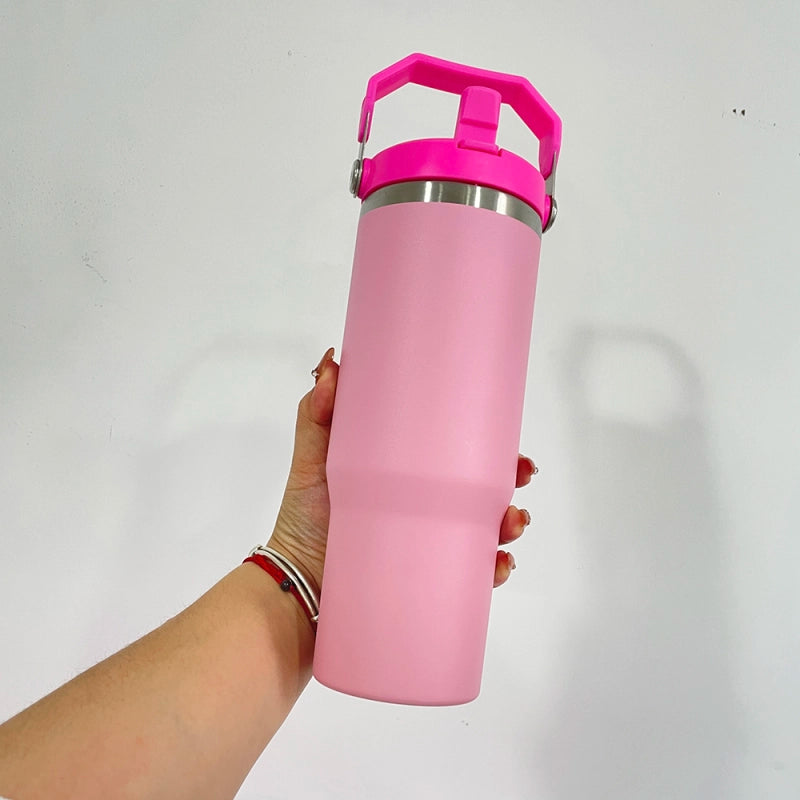 20 Pack China Warehouse Flamingo Stanley Style 30oz Powder Coated Quencher Tumblers