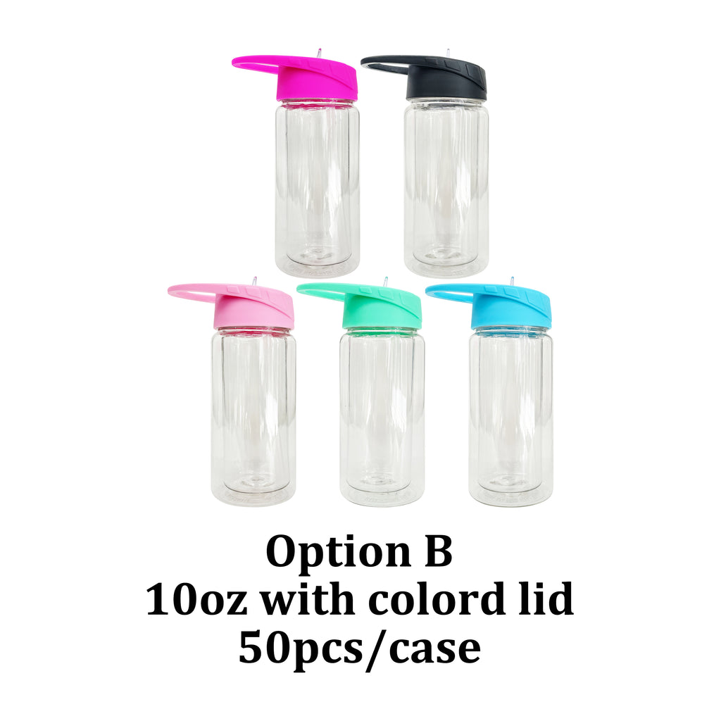 BPA free pre drilled 10oz double wall PET plastic Acrylic snow globe kids cups-USDM