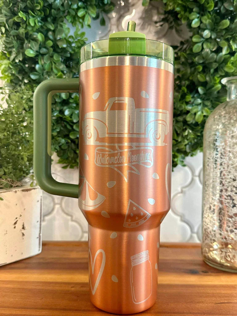 25 Pack USA Warehouse 40oz Watermelon Moonshine Cup H2.0 Matte Sublimation Style Lainey Wilson Qunecher Tumblers --USCC