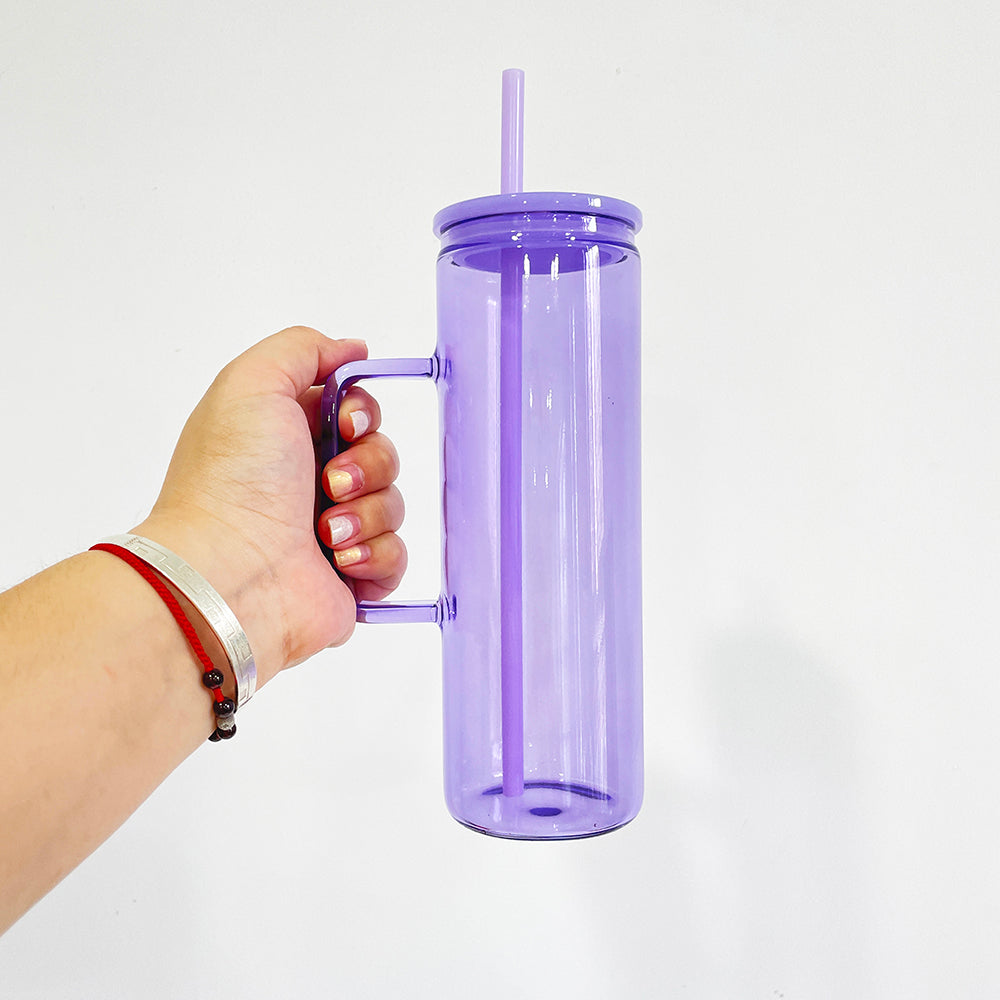 25 Pack USA Warehouse 20oz jelly glass mugs with handle for sublimation and uv dtf wraps