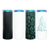 25 Pack China Warehouse 20oz Gold Underneath Christmas Color Skinny Straight Tumbler for Laser Engraving