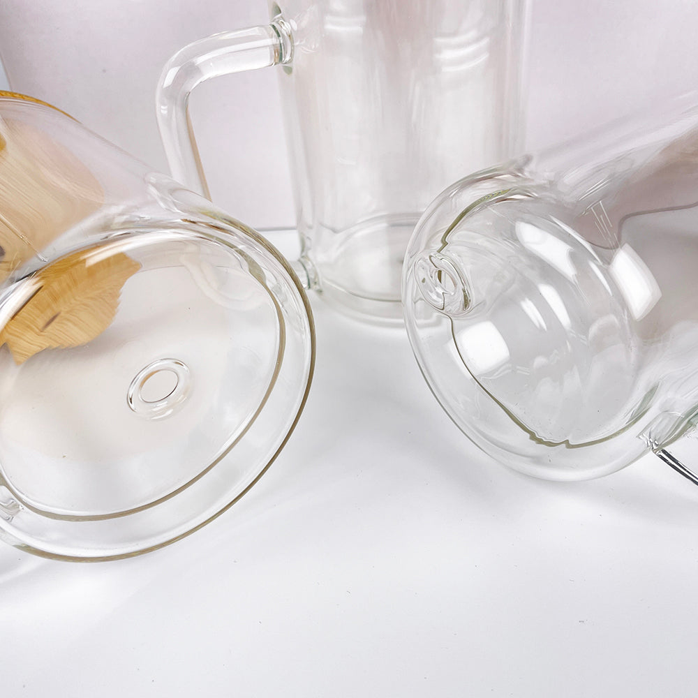 25 Pack China Warehouse 15oz double walled snow globe sublimation glass mugs with bamboo lids for glitter