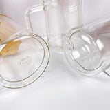 25 Pack China Warehouse 15oz double walled snow globe sublimation glass mugs with bamboo lids for glitter
