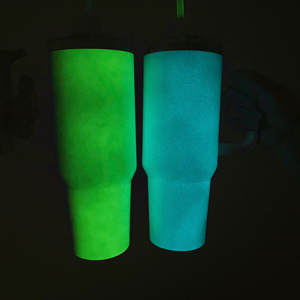 H2.0 40oz glow in dark tumblers with glow in dark straws change blue and green color for sublimation-USCC