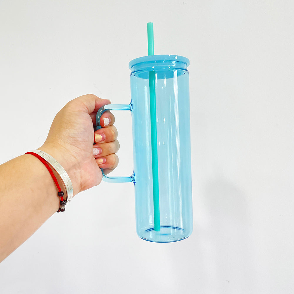 25 Pack USA Warehouse 20oz jelly glass mugs with handle for sublimation and uv dtf wraps