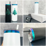 25 Pack China Warehouse 20oz Gold Underneath Christmas Color Skinny Straight Tumbler for Laser Engraving