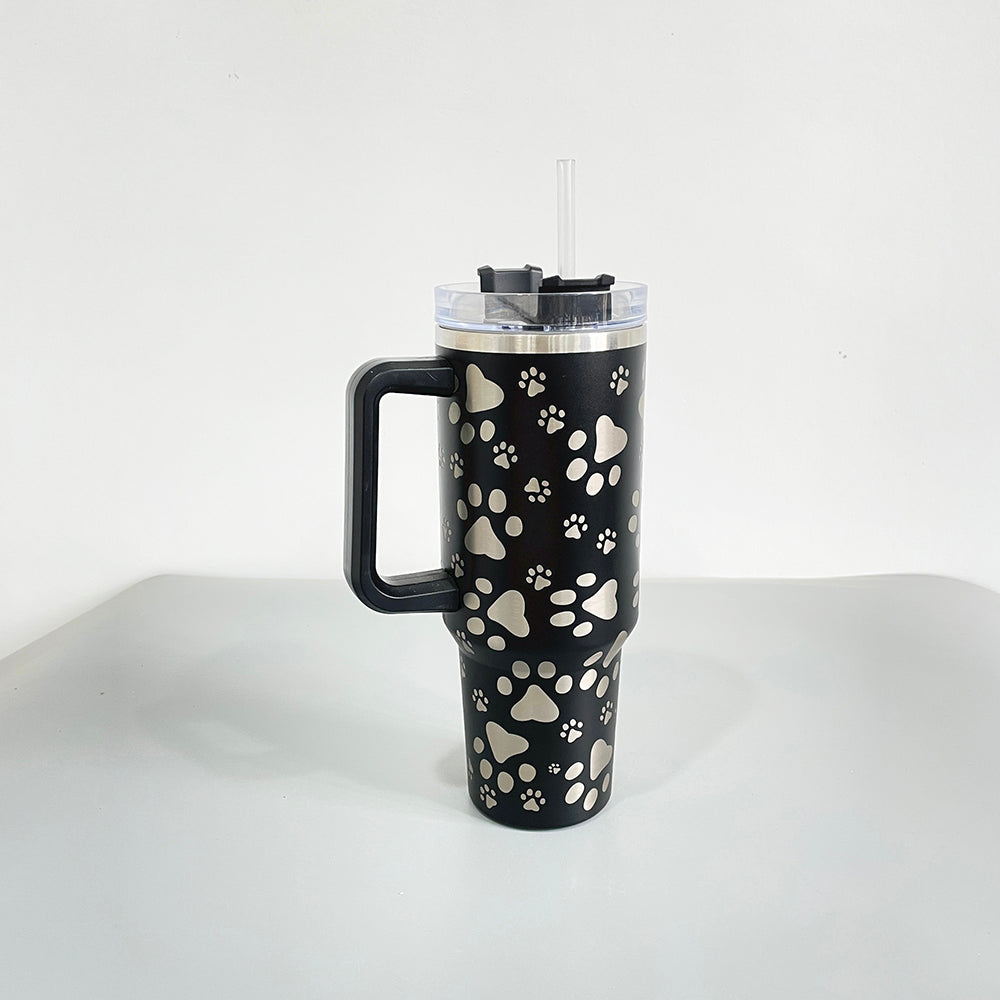 25 Pack China Warehouse China ship 40oz cat paw print stainless steel tumblers