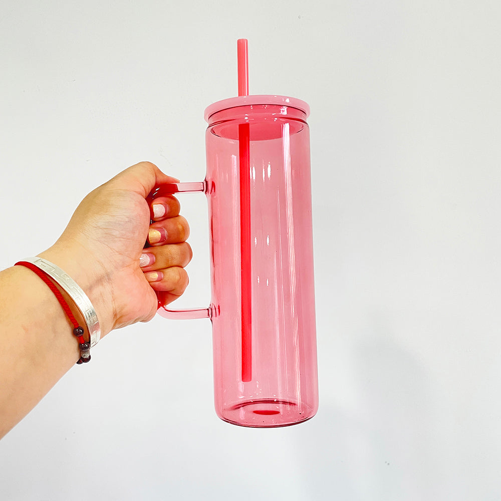 25 Pack USA Warehouse 20oz jelly glass mugs with handle for sublimation and uv dtf wraps