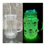 25 Pack China Warehouse Snow Globe 20oz Plastic Mason Jars with Handles