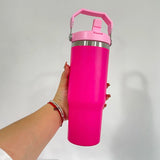 20 Pack China Warehouse Flamingo Stanley Style 30oz Powder Coated Quencher Tumblers