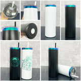 25 Pack China Warehouse 20oz Gold Underneath Christmas Color Skinny Straight Tumbler for Laser Engraving