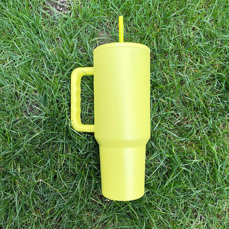 25 Pack USA Warehouse Blank Sublimation H3.0 40oz Travel Mugs With Handle And Straw-USDM