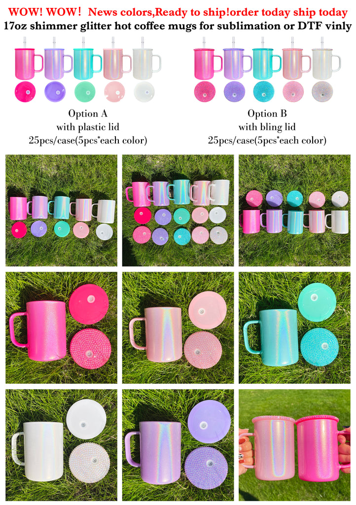 Multiple options available 17oz blank sublimation glass mugs for DIY-USCC