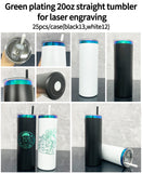 25 Pack China Warehouse 20oz Gold Underneath Christmas Color Skinny Straight Tumbler for Laser Engraving