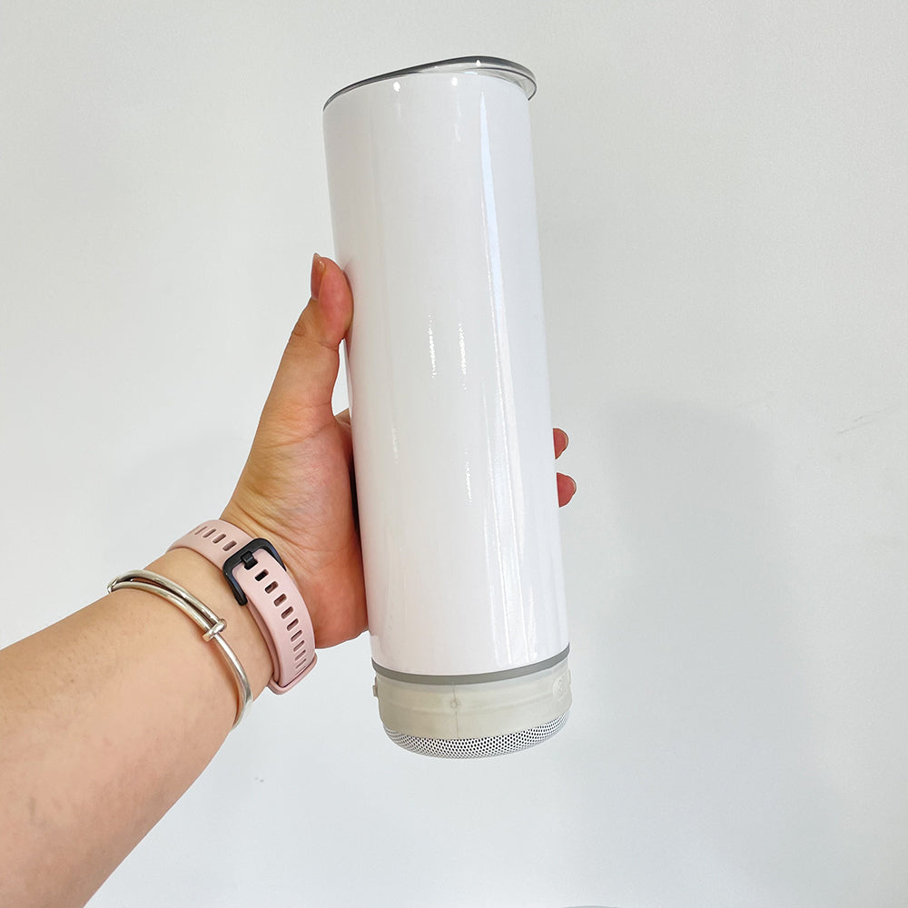 Sublimation Matt Macaron Color 20oz Straight Skinny Music Player Blustooth Speaker Tumblers-USCC