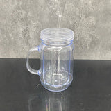 25 Pack China Warehouse Snow Globe 20oz Plastic Mason Jars with Handles