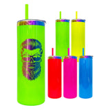 25 Pack China Warehouse 20oz Neon Colored Rainbow Underneath skinny Straight Tumbler