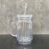 25 Pack China Warehouse Snow Globe 20oz Plastic Mason Jars with Handles