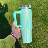 25 Pack China Warehouse 40oz shimmer sublimation Stanley shaped blank Sublimation travel tumblers-CNDM