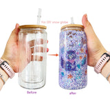 25 Pack China Warehouse 12oz 15oz 20oz Sublimation Blanks Pre Drilled Snow Globe Double Wall Glass Can With Bamboo Lid And Plastic Straw