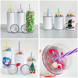 25 Pack China Warehouse 10oz/20oz/22oz Blank Sublimation tumbler with Designable Demo Lids and Slide lids