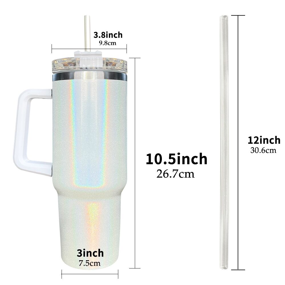 25 Pack China Warehouse 40oz shimmer sublimation Stanley shaped blank Sublimation travel tumblers-CNDM