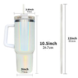 25 Pack China Warehouse 40oz shimmer sublimation Stanley shaped blank Sublimation travel tumblers-CNDM