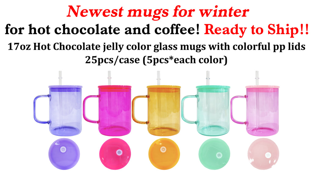 Multiple options available 17oz blank sublimation glass mugs for DIY-USCC