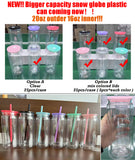 25 Pack USA Warehouse Double-layer plastic snow globe with 16oz inside 20oz-USDM