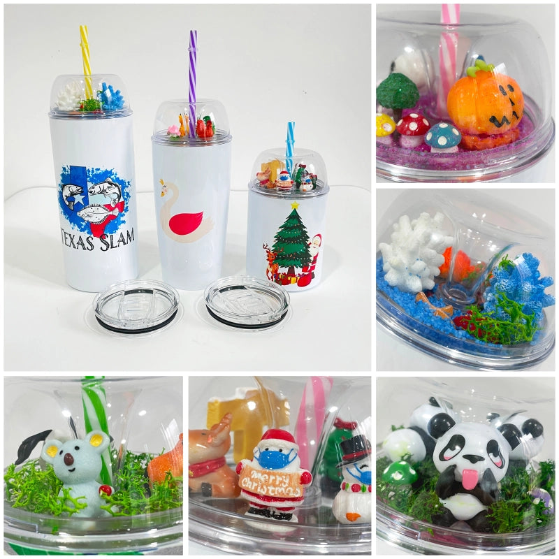 25 Pack China Warehouse 10oz/20oz/22oz Blank Sublimation tumbler with Designable Demo Lids and Slide lids