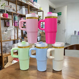 25 Pack China Warehouse 14oz Kids Baby Gold Plated Cute Macaron Color Tumblers with Handle for Laser Engraving