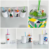 25 Pack China Warehouse 10oz/20oz/22oz Blank Sublimation tumbler with Designable Demo Lids and Slide lids