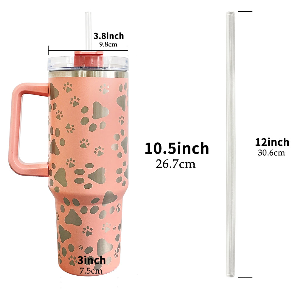 25 Pack China Warehouse China ship 40oz cat paw print stainless steel tumblers