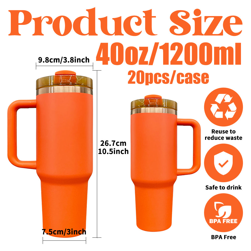 20 Pack USA Warehouse 40oz Pumpkin Spice Autumn Color Copper Plated Tumbler for Laser Engrvaing