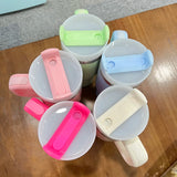 25 Pack China Warehouse 14oz Kids Baby Gold Plated Cute Macaron Color Tumblers with Handle for Laser Engraving