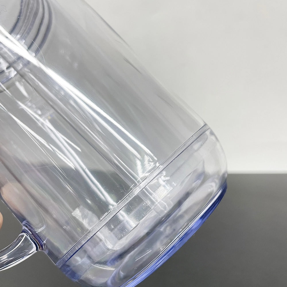 25 Pack USA Warehouse Snow Globe 20oz Plastic Mason Jars with Handles (Pre-drilled Hole and Plug)
