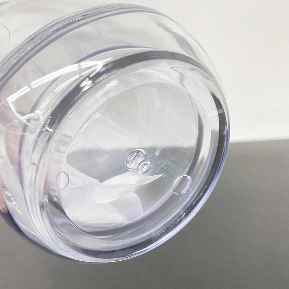 25 Pack USA Warehouse Snow Globe 20oz Plastic Mason Jars with Handles (Pre-drilled Hole and Plug)