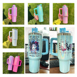 25 Pack China Warehouse 40oz shimmer sublimation Stanley shaped blank Sublimation travel tumblers-CNDM