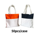 50 Pack China Warehouse 10.2Inch *10Inch Orange Black Color Halloween Blank Sublimation Kids Candy Tote Bag Sold By Case