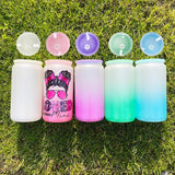 50 Pack China Warehouse Sublimation Luxury Powder Glitter 160z Glass Can With BPA Free Plastic Lid