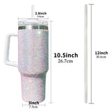 1PC sample USA Warehouse 8 Colors 40oz Bling Rhinestones LuxuriousTumblers With Lid and Straw Insulated Stainless Steel Double Wall Water Cup Travel Mug Water Bottle Tumblr For Women