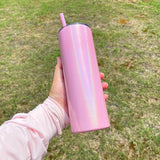 20oz Holographic Macaron Shimmer glitter Non-tapered Straight blank Sublimation Tumbler  --USCC