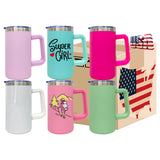 20 Pack USA Warehouse Blank Sublimation 20oz Coffee Mugs with Removable Plastic Handle
