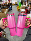 20 Pack USA Warehouse 40oz H2.0 Winter Pink Glitter Tumblers for Sublimation & Laser Engraving