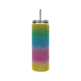 1PC sample USA Warehouse 8 Colors Bling Cup 20oz Rhinestone Water Bottle Diamond Glitter Tumbler with Lids and Straws Studded skinny Tumblers