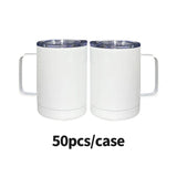 50 Pack China Warehouse 10oz 12oz 16oz Sublimation Blanks White Color Coffee Mug With Handle Sold By Case