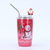 New Christmas series 35 Pack China Warehouse 16oz straw cup cartoon double-layer stainless steel thermos cup and coffee cup for custom logo is available.