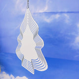 100 Pack China warehouse 8 Inches And 10 Inches White Blank Sublimation Aluminium Metal Art Hanging Christmas Tree Wind Spinner