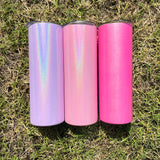 20oz Holographic Macaron Shimmer glitter Non-tapered Straight blank Sublimation Tumbler  --USCC