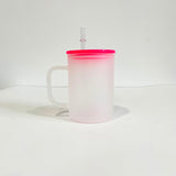 17oz blank sublimation glass mugs with colorful pp lids for uv dtf wraps-USDM